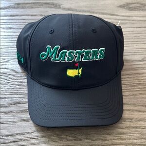 Masters Black Cap with Green and Yellow Embroidery